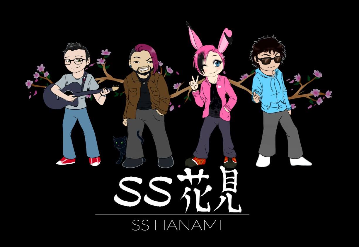 S.S. HANAMI Logo Unisex T-Shirt BLACK
