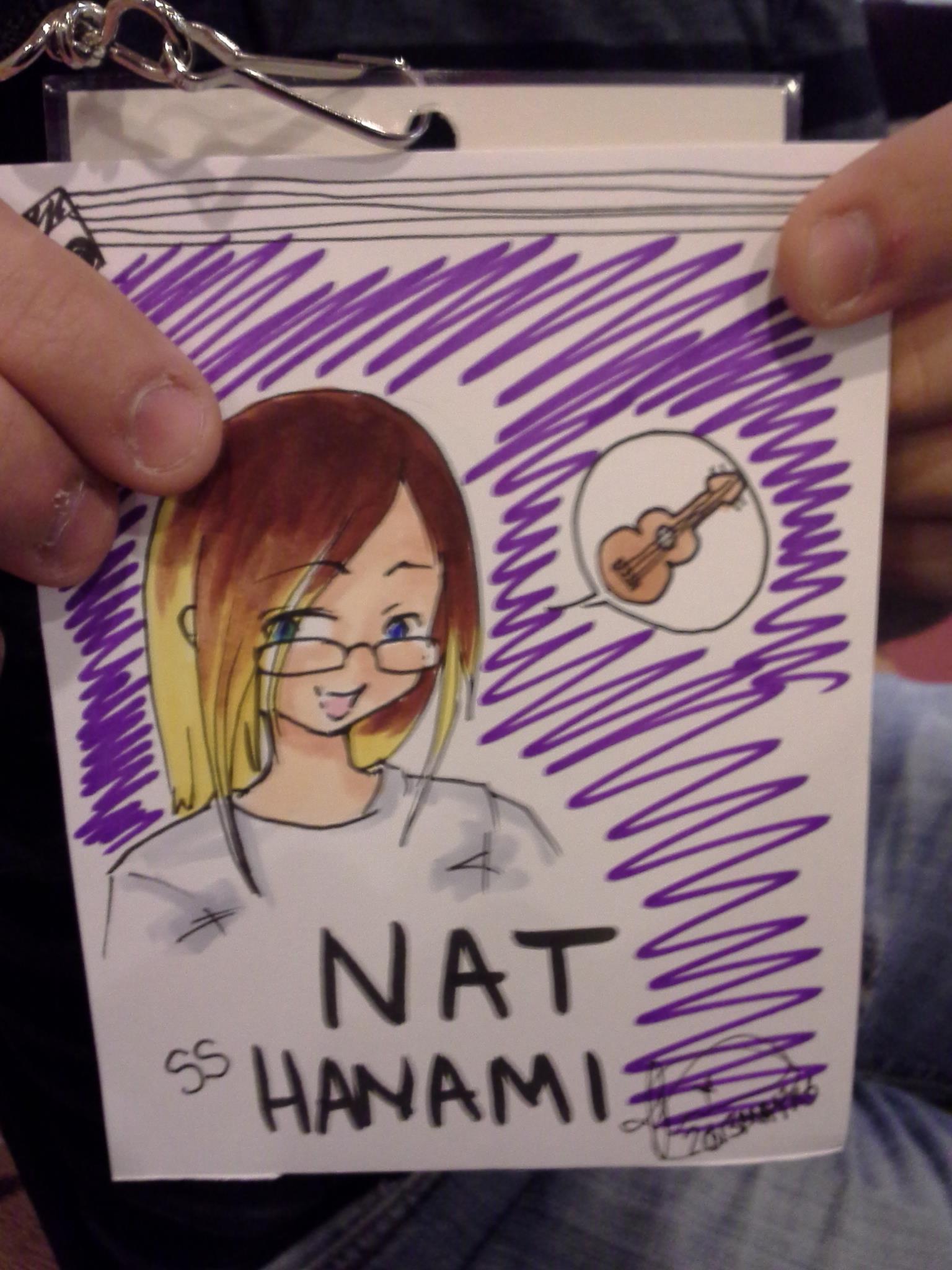 Beth [ hikaroo.deviantart.com ] drew custom badges for us at BelleCon. Here's Nat